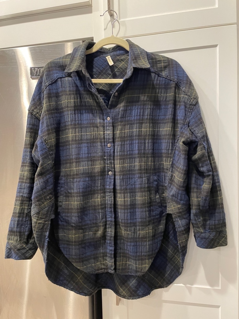 Free People the Great pretender flannel shirt in midnight combo